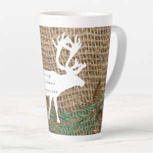 Rustic Pine Forest Reindeer Christmas Latte Mug