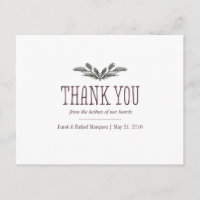 Rustic Pine Needle Thank You Card