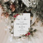 Rustic Pine Poinsettia Floral Christmas Wedding  Invitation<br><div class="desc">Embrace the warmth and beauty of the holiday season with our Rustic Pine Poinsettia Floral Christmas Wedding Invitation. Featuring delicate poinsettias and pine elements, this elegant design combines rustic charm with festive cheer, making it the perfect invitation for your Christmas wedding. Crafted with intricate floral details and a cosy winter...</div>