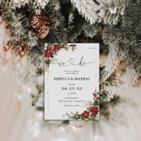Rustic Pine Poinsettia Floral Christmas Wedding