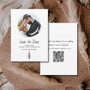 Rustic Pine Tree Boho Casual Wedding Save The Date