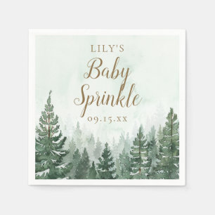 Rustic Pine Tree Forest Baby Shower Sprinkle Napkin