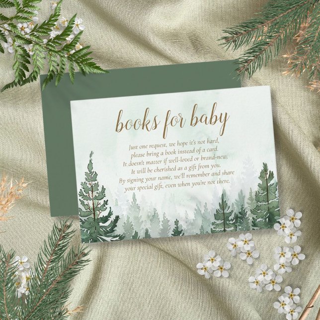 Rustic Pine Tree Forest Books For Baby Enclosure Card (Rustic Pine Tree Forest Books For Baby Enclosure Card)