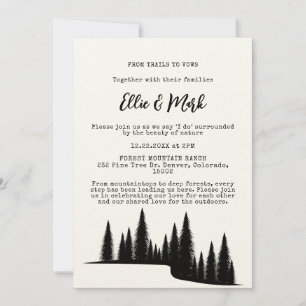 Rustic Pine Tree Forest Forest Outdoorsy Wedding Invitation