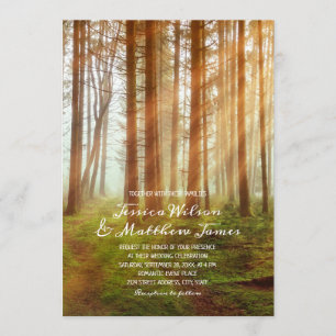 Rustic Pine Tree Forest Summer Country Wedding Invitation