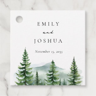 Rustic Pine Tree Forest Wedding Favour Tags