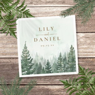Rustic Pine Tree Forest Wedding Napkin