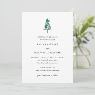 Rustic Pine Tree Modern Wedding Save The Date