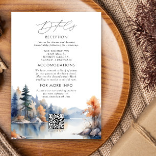 Rustic Pine trees Advent Wedding invitation detail