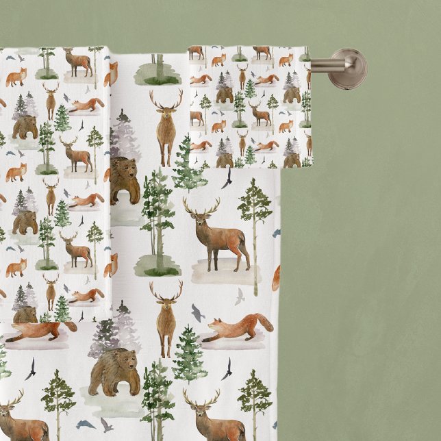 Rustic Pine Trees Bath Towel Set (Creator Uploaded)