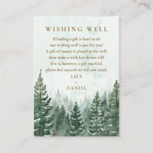 Rustic Pine Trees Forest Wedding Wishing Well Enclosure Card