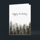 Rustic Pine Trees  Happy Birthday Card<br><div class="desc">Rustic pine trees "happy birthday" card for men. Customisable!</div>