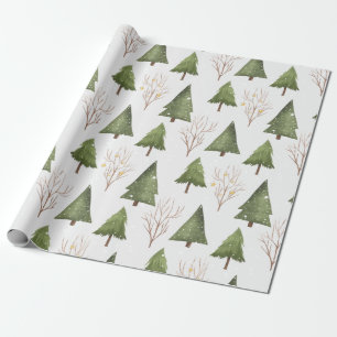 Rustic Pine Trees In Nature Wrapping Paper