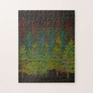 Rustic Pine Trees Jigsaw Puzzle