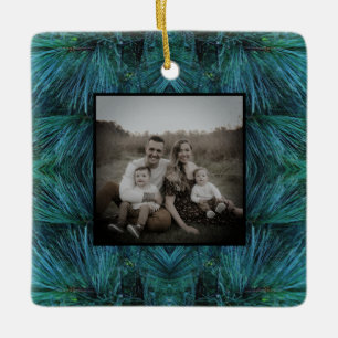 Rustic Pine trees pine forest green evergreen   Ceramic Ornament