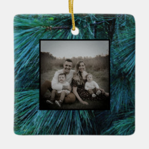 Rustic Pine trees pine forest green evergreen   Ceramic Ornament