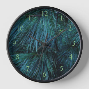 Rustic Pine trees pine forest green evergreen   Clock