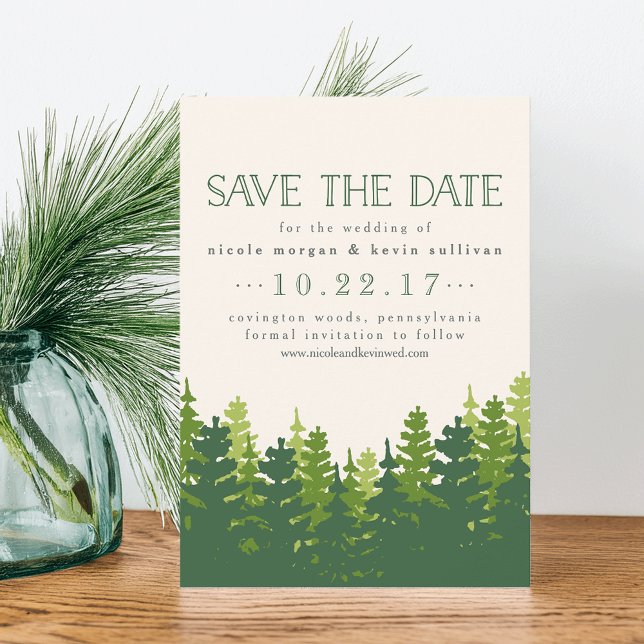 Rustic Pine Trees Save the Date (Creator Uploaded)