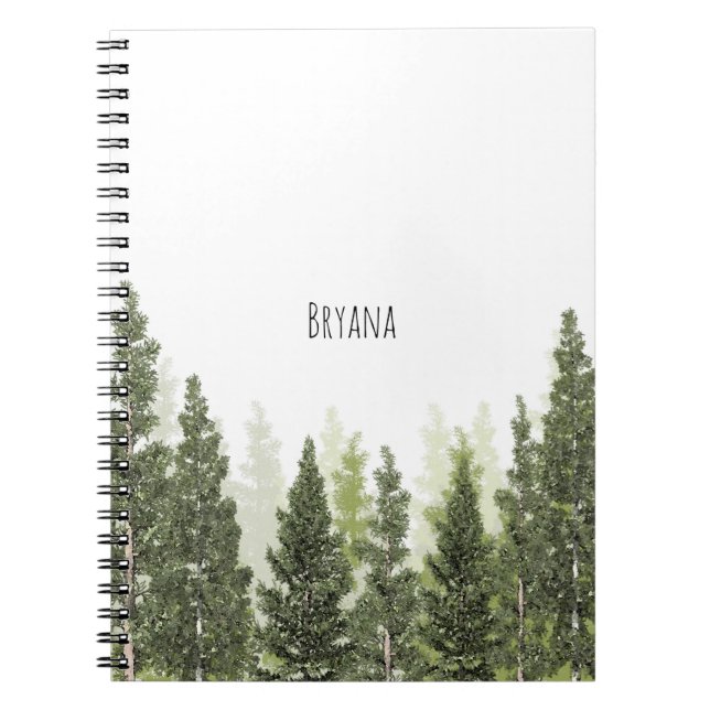 Rustic Pine Trees Simple Country Notebook (Front)