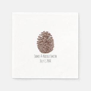 Rustic Pine Trees Simple Country Wedding Napkin