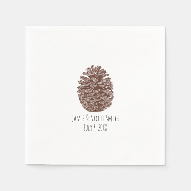 Rustic Pine Trees Simple Country Wedding Napkin (Front)