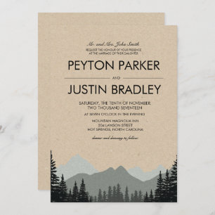 Rustic Pine Trees Wedding Invitation