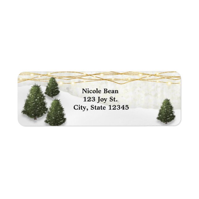 Rustic Pine Trees Winter Wedding December Favour (Front)