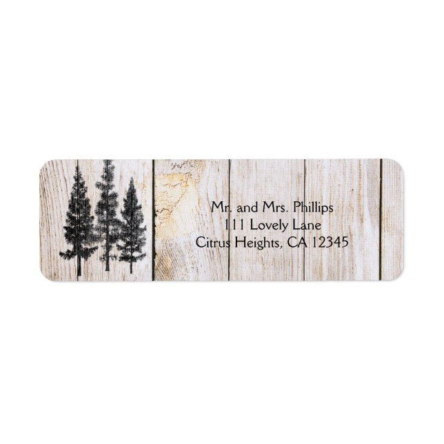 Rustic Pine Trees Wooden Simple Country Wedding (Front)