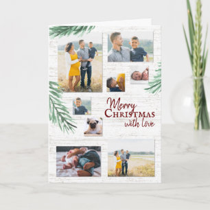Rustic Pine Washed Wood Holiday Collage