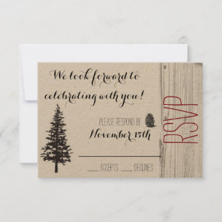Rustic Pine Wedding RSVP