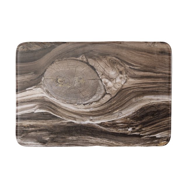 Rustic Pine Wood Knot Natural Texture Photograph Bath Mat (Front)