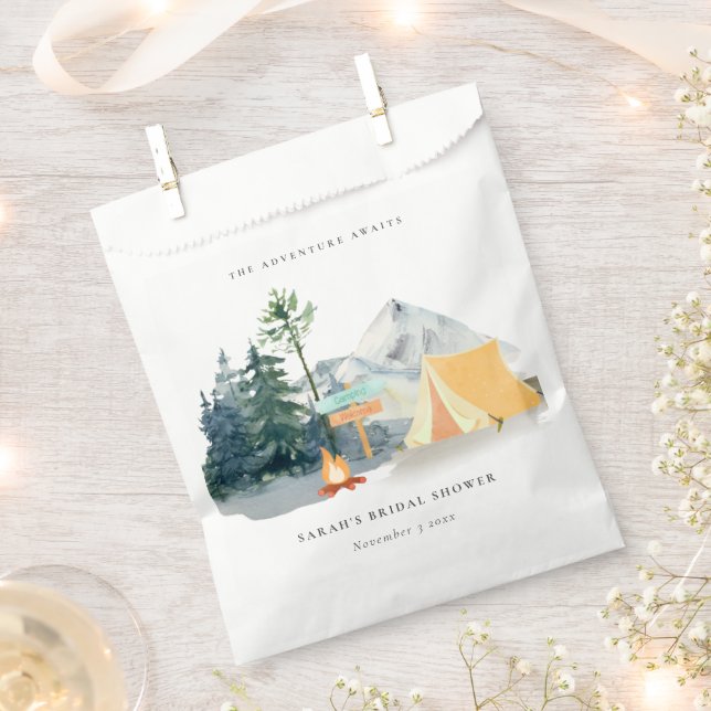 Rustic Pine Woods Camping Mountain Bridal Shower Favour Bags (Clipped)