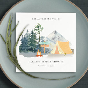 Rustic Pine Woods Camping Mountain Bridal Shower Napkin