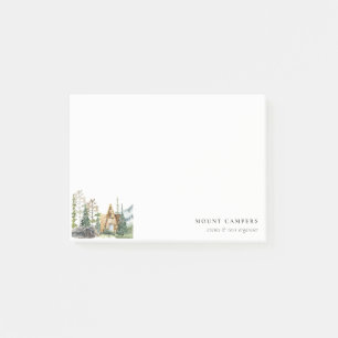 Rustic Pine Woods Watercolor Camping Mountain Camp Post-it Notes