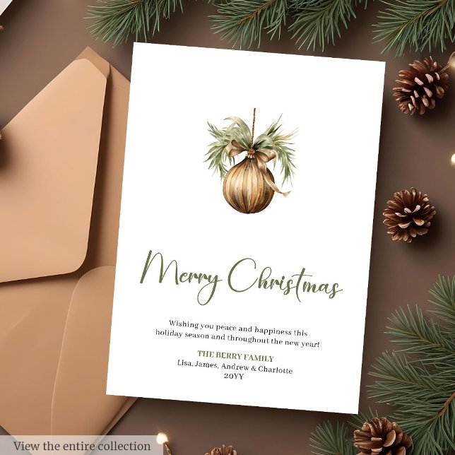 Rustic Pine Wreath Script Font Christmas Greeting  Holiday Card (Rustic Pine Wreath Script Font Christmas Greeting Card

)