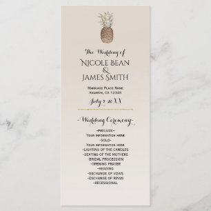 Rustic Pineapple Tropical Hawaiian Wedding Program Programme