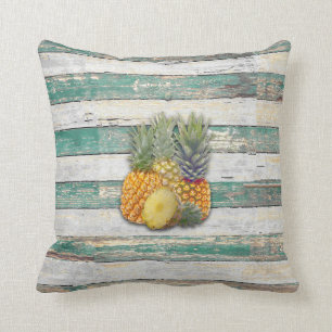 Rustic Pineapples (Teal) Cushion