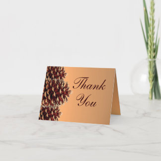Rustic pinecone autumn custom thank you cards