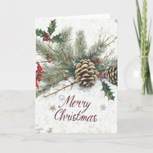Rustic Pinecone Christmas Card