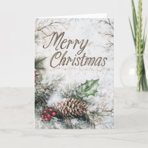 Rustic Pinecone Christmas Card