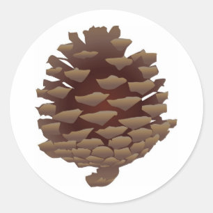 Rustic Pinecone Classic Round Sticker