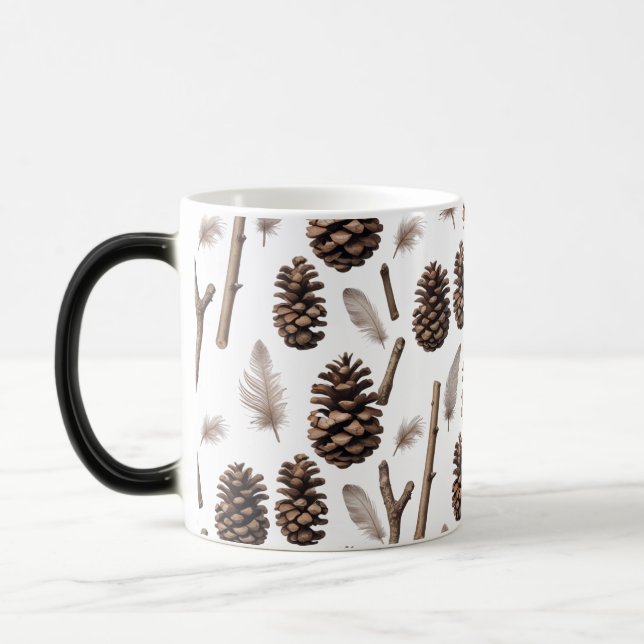 Rustic Pinecone Colour Morphing Mug – Farmhouse  (Left)