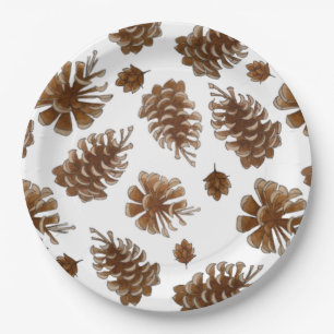 Rustic Pinecone Paper Plate