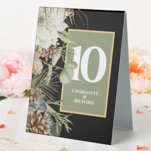Rustic Pinecones Border Table Numbers