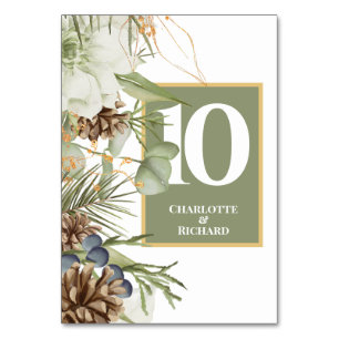 Rustic Pinecones Border Table Numbers