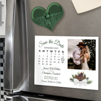 Rustic Pinecones Calendar & Photo Save the Date