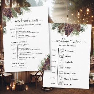 Rustic Pinecones Wedding Events & Timeline Programme