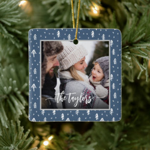 Rustic Pines Family Christmas Ceramic Ornament