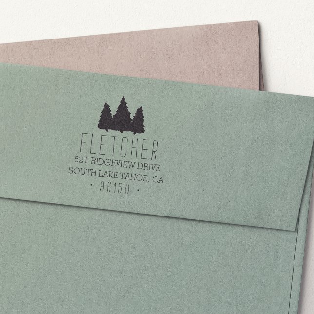 Rustic Pines Return Address Self-inking Stamp (Creator Uploaded)