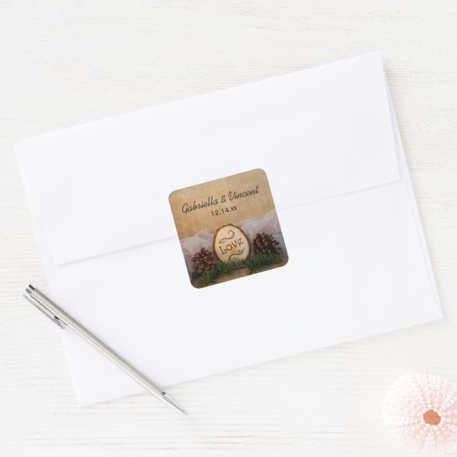 Rustic Pines Woodland Wedding Envelope Seals (Envelope)